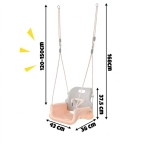 Детска Люлка 3в1 Сиво Бежова Седалка с Колани за Безопасност за Дом И Градина