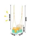Детска Люлка 3в1 Зелено  Бежова Седалка с Колани за Безопасност за Дом И Градина
