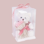 Мече с Букет Рози в Луксозна Подаръчна Кутия Bear Love от Iguana.bg,  височина 25 см.