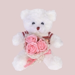 Мече с Букет Рози в Луксозна Подаръчна Кутия Bear Love от Iguana.bg,  височина 25 см.