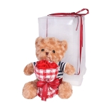 Мече с Букет Рози в Стилна Луксозна Кутия Bear Love от Iguana.bg, Височина 25 см.