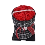 Букет oт  Сапунени Рози и Перли Iguana For You , 22см x17см, Червен