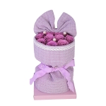 Букет от 11 Сапунени Рози и Перли Iguana For You , 22см x17см, Лавандула