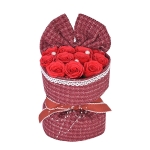 Букет от  11 Сапунени Рози и Перли Iguana  For You , 22см x17см, Червен