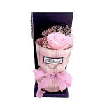 Букет Сапунена Роза в Луксозна Подаръчна Опаковка Iguana Fashion , 21см x10см, Flamingo