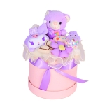 	Подаръчна Кутия с Плюшени Играчки и Декоративен Букет, Sweetie от Iguana.bg,  Цвят Lavender , 31 см х 22 см.