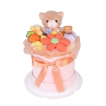 Подаръчна Кутия с Плюшени Играчки и Декоративен Букет, Sweetie от Iguana.bg, Оранжев  Цвят , 31 × 22 см