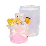 Подаръчна Кутия с Плюшени Играчки и Декоративен Букет, Sweetie от Iguana.bg,  Цвят Cream , 31 × 22 см