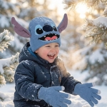 Шапка с Уши Стич и Ръкавици, Stitch