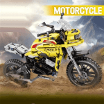 Голям 3D конструктор мотоциклет, 454 части, кросов мотор