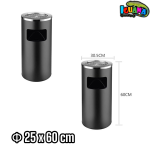 Външен Пепелник с Кош за Боклук от Неръждаема Стомана Кръгъл, Правоъгълен