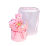 Подаръчна Кутия с Плюшени Играчки и Декоративен Букет, Sweetie от Iguana.bg, Розов Цвят, 31 см х 22 см.