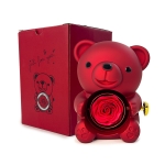 Мече на Любовта Прегърнало Кутийка  Сапунена , Iguana Teddy Bear Rotating Jewelry Box, акрил, Бордо, 16 см
