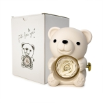 Мече на Любовта Прегърнало Кутийка Сапунена , Iguana Teddy Bear Rotating Jewelry Box, акрил, Бял, 16 см