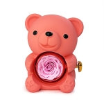 Мече на Любовта Прегърнало Кутийка Сапунена , Iguana Teddy Bear Rotating Jewelry Box, акрил, Праскова , 16 см