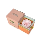 Въртяща се Кутия Изненада  с Нежна Сапунена Роза Iguana Rotating Jewelry Box в Прасковен Цвят