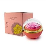 Кръгла Въртяща се Кутия Изненада с Роза и Място за Бижу, Прасковен Цвят, Rotating Jewelry Box от Iguana.bg