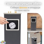 Външен Пепелник с Кош за Боклук от Неръждаема Стомана Кръгъл, Правоъгълен