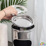 Външен Пепелник Инокс с Кошче за Отпадъци – Стоящ Метален Пепелник за Навън, Различни Размери