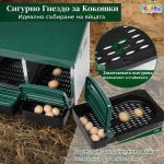 Гнездо за Кокошки Носачки Автоматично с Колектор за Яйца, Метално, 4 Отделения