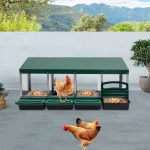 Гнездо за Кокошки Носачки Автоматично с Колектор за Яйца, Метално, 4 Отделения