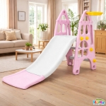 Детска Пързалка с Баскетболен кош, Розова