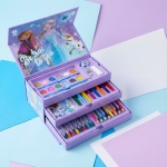 Рисувателен комплект триетажно куфарче с Моливи, Флумастери и Боички Замръзналото Кралство, Frozen