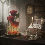 Вечна Тройна Роза в Стъкленица от Iguana.bg – Магия и Стил за Незабравими Емоции