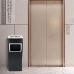 Външен Пепелник с Кош за Боклук от Неръждаема Стомана Правоъгълен 25×31 см