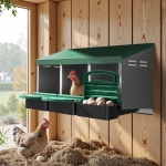 Гнездо за Кокошки Носачки Автоматично с Колектор за Яйца, Метално, 3 Отделения
