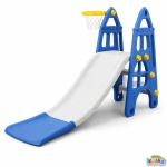 Детска Пързалка с Баскетболен кош, Синя