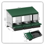 Гнездо за Кокошки Носачки Автоматично с Колектор за Яйца, Метално, 3 Отделения