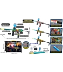 Пушка MP9 с LED светлини, Автоматично изстрелване на гел топчета, Презареждаема батерия, Сгъваем приклад