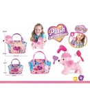 Плюшено Розово Куче Пудел в Лъскава Чанта