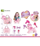 Плюшено Розово Куче Пудел в Пухена Чанта