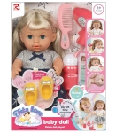 Пикаеща Кукла с Мигащи Очи и Пантофи Синя Рокля