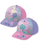 БЕБЕШКА ШАПКА С КОЗИРКА PEPPA PIG 2 ЦВЯТА 44/46 : Цвят - Лилав