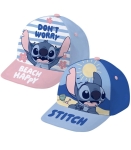 БЕБЕШКА ШАПКА С КОЗИРКА STITCH СИН/РОЗОВ 44/46 : Цвят - Син