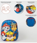 Раница за детска градина 3D Пес Патрул Paw Patrol Син с 1 Отделение и Страничен Джоб