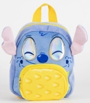 Раница за Детска Градина Плюшена Стич Stitch с Голям и Малък Жълт Джоб и Ушички