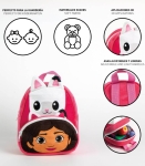 Раница за Детска Градина Плюшена с Преден Джоб Габи Gabby с Голям и Малък Джоб и Ушички Gabby