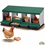 Гнездо за Кокошки Носачки Автоматично с Колектор за Яйца, Метално, 4 Отделения
