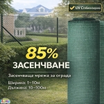 Засенчваща зелена оградна мрежа, 85% фактор с UV защита, Ширина от 1м до 10м, Дължина от 10м до 100метра | iguana.bg
