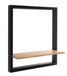 Рафт от дъб в черна рамка 40x10x40 см