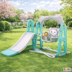 Детска Пързалка с Люлка Дължина на Улея 115 см, Синя