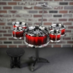 Комплект 5 бр. Барабани на стойка със столче, Червени