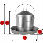 Поилка за Птици 8 Литра Неръждаема Стомана за Кокошки, Пилета и Патици