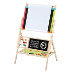 Дървена Дъска на Стойка 3 в 1 - Черна дъска, Магнитна Дъска, Бяла Дъска с Аксесоари