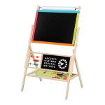 Дървена Дъска на Стойка 3 в 1 - Черна дъска, Магнитна Дъска, Бяла Дъска с Аксесоари