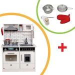 Детска Дървена Кухня  със Звук, Светлина, Бяла 